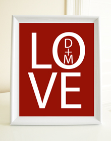 Style: Love with initials print