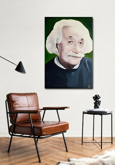 Einstein portrait art - genius portrait - portrait artist oakville